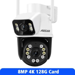 8MP 4K Wifi Camera PTZ Dual Screen AI Human Detection Auto Tracking Outdoor ONVIF CCTV Security Surveillance Camera ICSee