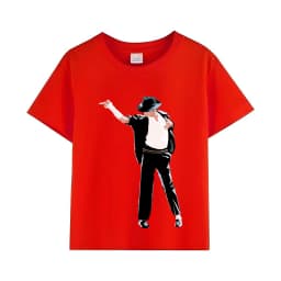 Kids Michael Jackson Rock N Roll T-Shirt Children's Fashion Crew Neck Top Summer Casual Clothes for Baby Boys/Girls