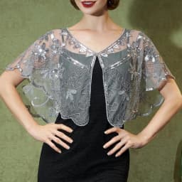 1920s Sequin Flapper Shawl Vintage Thin Breathable Shiny Cape Elegant Style Outside Short Cloak For Women Banquet