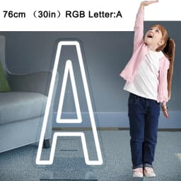 76cm Large Light up Letter Sign 26 Alphabet Stand up Lighting for Wedding Birthday Party Home Bar Decor
