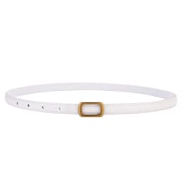 New Thin Genuine Leather Belt for Women Stylish Waist Accessory with Metal Square Buckle Perfect for Dresses Jeans