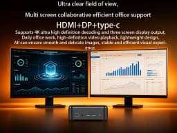 SOYO S5 Air Mini PC AMD Ryzen 5 7535HS 16GB LPDDR5 512GB M.2 SSD Windows 11 Pro AMD Radeon Graphics Mini Desktop Computer Dual HDMI Type-C RJ45 Home Office Gaming Micro PC