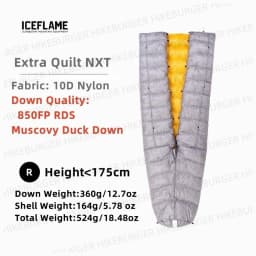 IceFlame Extra Quilt 900FP Ultralight Footless Down Quilt Mummy Sleeping Bag with Pad Attachment System for Backpacking Camping