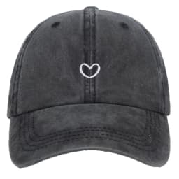 1pc Retro Washed Little Heart Embroidered Ponytail Baseball Cap for Women,Outdoor Sports Adjustable Women's Cap for Daily Wear