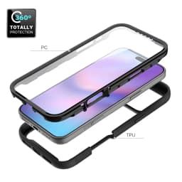 360 Full Body Protection Armor Clear Phone Case For iPhone 17 16 15 14 13 18 Pro Max Air 16e Plus Front Screen Shockproof Cover