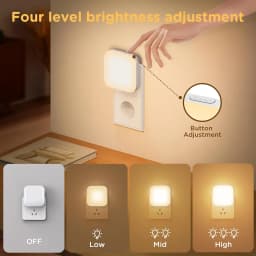 2pcs Dimmable Night Light Plug into Wall, Light Sensor Night Light Plug in - Adjustable Brightness Plug in Night Lights
