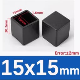 Black Square Chair Leg Caps PVC Non-slip Table Foot Dust Cover Socks Floor Protector Pads Pipe Plugs
