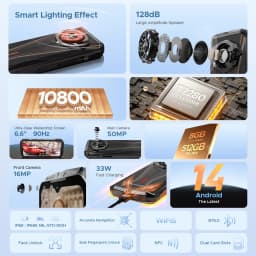 Global version DOOGEE Spunk Pro Rugged Phone 6.6" 90Hz 20GB+512GB Mobile Phone 10800mAh 50MP Camera Smartphones Android 14 NFC