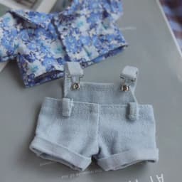 20cm Doll Clothes, Printed Short-Sleeved Dress With Suspenders Set, Fashionable And Exquisite Handmade Doll Clothing Accessories