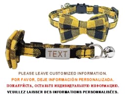 Personalized Cat Collar Name ID Bowknot Safety Breakaway Bow Tie Buckle Plaid Chihuahua Necklace Elastic Adjustable Dog Collar