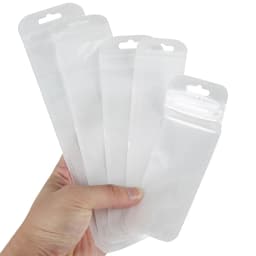 30pcs Long Thin Ziplock Bags Self Sealing Pouch With Hole Plastic Sachet Zip Zipper Lock Bags Necklace Display Jewelry Packaging