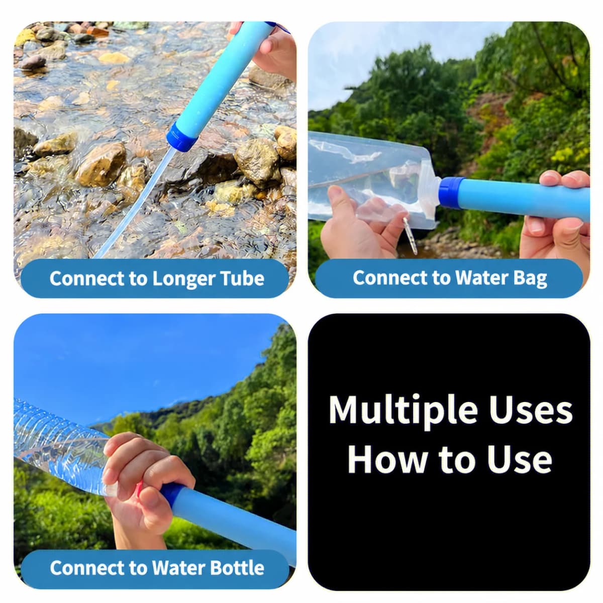 Outdoor Mini Water Filter Straw Camping Purification Portable Hiking Water Purifier for Survival or Emergency Supplies