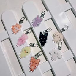 8pcs KPOP Cartoon Keychain Acrylic Double-Sided Transparent Creative Pendant WooYoung JongHo YunHo Star Peripheral Bag Keyring