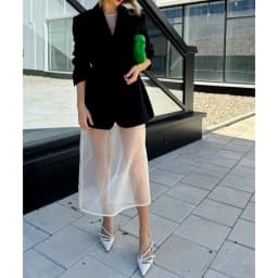 Combhasaki Women Summer Sheer See-through Long Skirt Solid Color High Waist A-line Long Skirts Bikini Cover-ups Beach Streetwear