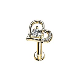 ASTM F136 G23 Titanium Flower Moon Heart Threadless Piercing Leaf Drop Pin Push in Lip Stud Daith Conch Earring 16G 18G 20G
