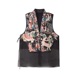 Vintage Chinese Style Vests Jacket Stitched Mesh Embroidered Buckle Tang Costume Coat Summer Unique Sleeveless Women's Vest