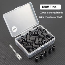 100Pcs Sanding Bands With 1Pcs Metal Shaft Set Nail Drill Bits For Remove Nail Polish Gel Dead Skin Calluses Cutter Drill Bit