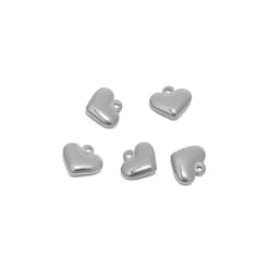 5Pcs Stainless Steel 4 Style Classical Heart Charms Pendants DIY Jewelry Making Necklace Bracelets Findings