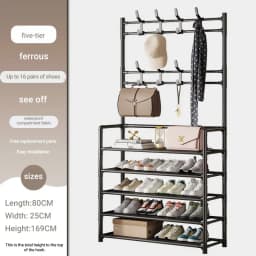 DIVEDEER 4-5 Tier Home Wardrobe Rack Bedroom Wardrobe Rack DIY Dustproof Storage Cabinet Shoe Rack Hanging Bag Storage Cabinet