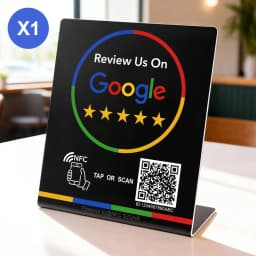 NFC 215 Programmable Google Review Acrylic Stickers Card NFC Station Table 13.56Mhz Waterproof NFC Stand Google Review Card