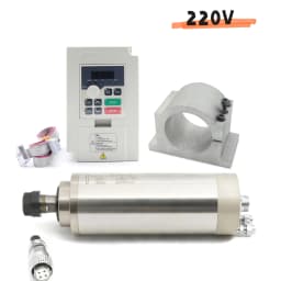 【EU/US】CNC Milling Spindle 2.2kw ER20 Water Cooled Spindle 4 Bearings 24000rpm & 2.2kw VFD Inverter 220V & 80mm Clamp & 80W Pump