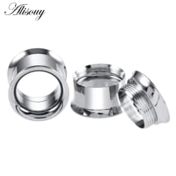 Alisouy 1PC 2-30mm Ear Gauges 316L Stainless Steel Ear Tunnels Plugs Piercing Jewelry Ear Stretchers Expander Plugs and Tunnels