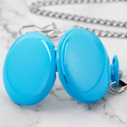 High Quality Steel Blue Digital Display Quartz Pocket Watch Retro Fashion Men and Women Exquisite Necklace Pendant Gift