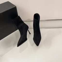 Pointed Toe Women's High Heel Ankle Boots Fashion Elegant Dancing Party Shoes Autumn Winter Women's Stretch Slim Short Booties