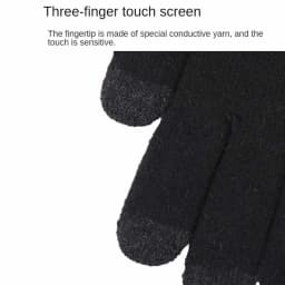 Winter Men Knitted Gloves Warm Full Fingers Touch Screen Anti-Slip Gloves for Cycling Running Driving Hiking Camping Work Mitten