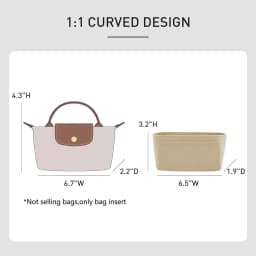Bag Organizer Insert for Longchamp mini Women's Bag Durable Felt Storage Bag Shoulder Strap Bag Support Bag Accessories