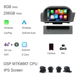 Android 13.0 CarPlay Car Multimedia Player 8G 256G GPS Navigation RDS 4G WiFi Bluetooth DSP Car Radio For Ford Fiesta 2013-2016