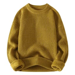 2026 Autumn Winter Men Pullovers Sweaters Knitted Top Round Neck Coarse Needle Full Sleeve Sweaters Solid Casual Loose Pullovers