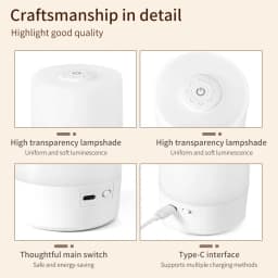 LED Touch Night Light USB Rechargeable Table Lamp With Remote Control Switch 3 Colors Dimmable Bedside Night Lamp Bedroom Decor