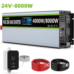 U.K Plug Pure Sine Wave Power Inverter 8000W DC 12V/24V To AC 240V Frequency Converter 50hz Solar Car Inverter Transformer LED
