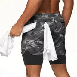2025 Summer Running Shorts Men 2 in 1 Sports Jogging Fitness Shorts Training Quick Dry Mens Gym Men Shorts Sport gym Short Pants