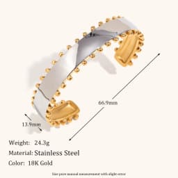 La. Muses Mix Color Round Bead Edge Smooth Stainless Steel Women's Earrings Ring Bracelet Set High-end Design Jewelry Gift