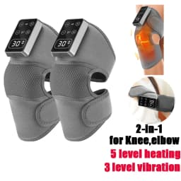 Eletric Knee Heating Massager 3 in 1 Elbow Shoulder Knee Pad Thermal Vibration Leg Support Belt Muscle Relax 3-Speed Heated