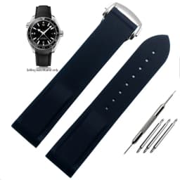 20mm 22mm Curved End Rubber Watchband For Hamilton Kaki Frogman H777050 H778050 Strap Diving Silicone Watch Band Bracelet