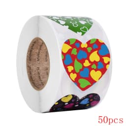 50-500pcs Red Heart Shape Labels Valentine's Day Paper Packaging Sticker Candy Dragee Bag Gift Box Packing Bag Wedding
