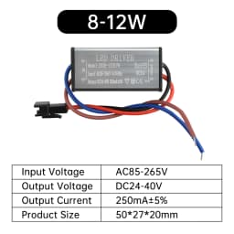 AC85-265V 1-24W IP68 Waterproof LED Driver Aluminum Encapsulated Power Supply for Outdoor Lighting Fixtures Universal Voltage