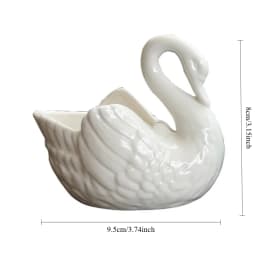 Swan Ceramic Ornaments Decoration Desktop Storage Box Tealight Candles Holder Flower Pot Home Decor Furnishings