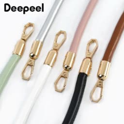 2Pcs Deepeel 30/40/60cm PU Leather Bag Handles with Metal Clasps Handbag Purse Replacement Strap DIY Bags Accessories
