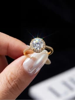 1CT Round Shape Certified Moissanite Diamond Round Engagement Rings For Women Gift Anniversary High Quality Luxury Jewelry