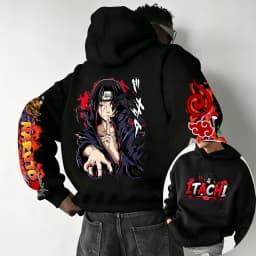 Naruto Uchiha Itachi 2026 Spring and Autumn New Cartoon Anime Harajuku Y2K Street Fashion Couple Hooded Sweatshirt