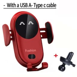 Wireless Car Charger Stand Fast Charging with Infrared Auto Clamp for iPhone 17 Samsung Phone Mount (Vent/Dashboard/Windshield)