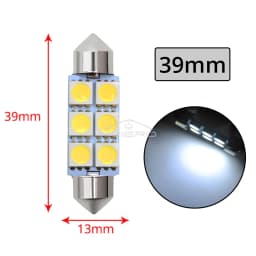 10PCS 5050 6Led DC 12v White Led 31mm 36mm 39mm 41mm C5w C10w Interior Festoon Dome Luggage Lamp Reading Bulb Door Read Lighting