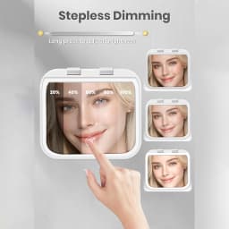 Makeup Mirror with Lights, 1X/10X Magnification Double Sided Portable Foldable Lighted Travel Mirror 3 Color Lighting for Gifts