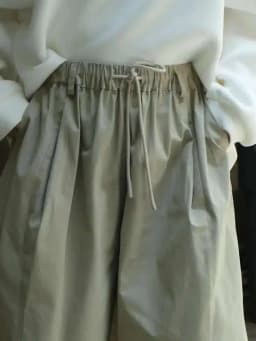[LANMREM] Minimalism Drawstring Elastic High Waist Wide Leg Pants Women Fashion Casual Loose Trousers 2025 Spring New 26D6801