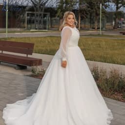 LAYOUT NICEB V-Neck Full Puff Sleeves Bridal Gowns 2024 Backless A-Line Tulle Wedding Dresses Back Lace Up Vestidos De Fiesta