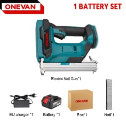 ONEVAN Brushless Electric Nail Gun 1022J Cordless Stapler Framing Nailer Tacker Furniture Power Tool For Makita 18V Battery Pin